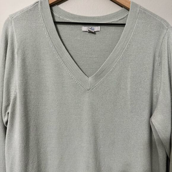 Croft & Barrow Sweater XXL Green V-Neck - Picture 9 of 12